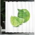 thumbnail image 3 of Ambesonne Lime Shower Curtain, Whole Sliced Citrus Fruit View, 69"Wx75"L, Fern Green and White, 3 of 4