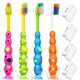 thumbnail image 2 of Cepillos de dientes suaves para niños Paquete de 4 cerdas de hilo dental Cabezales de cepillo de tamaño infantil (3-10 años) Ventosa para almacenamiento fácil y divertido Juego para niñas y niños Cepi, 2 of 6