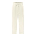 thumbnail image 5 of Domuza Sweatpants for Men Elastic Waist Wide Leg Sweatpants Classic Baggy Big and Tall Workout Pants with Pockets Khaki M, 5 of 6