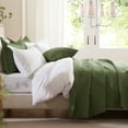 thumbnail image 4 of Quilt Set King Size 3 Pieces, Lightweight Olive Green Bedspread-98''x106'', Soft Microfiber Summer Quilt/Coverlet,Luxurious Warm Bedding Sets for All Seasons (Includes 1 Quilt, 2 Shams), 4 of 8