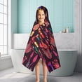 thumbnail image 6 of Colorful Mushroom Fantasy Black Pattern Hooded Bath Towel，50"x30" for Ages 3 To 12 Kids, Quick Dry Lightweight Soft Microfiber Hood Beach Towel Cover Up for Kids, 6 of 7