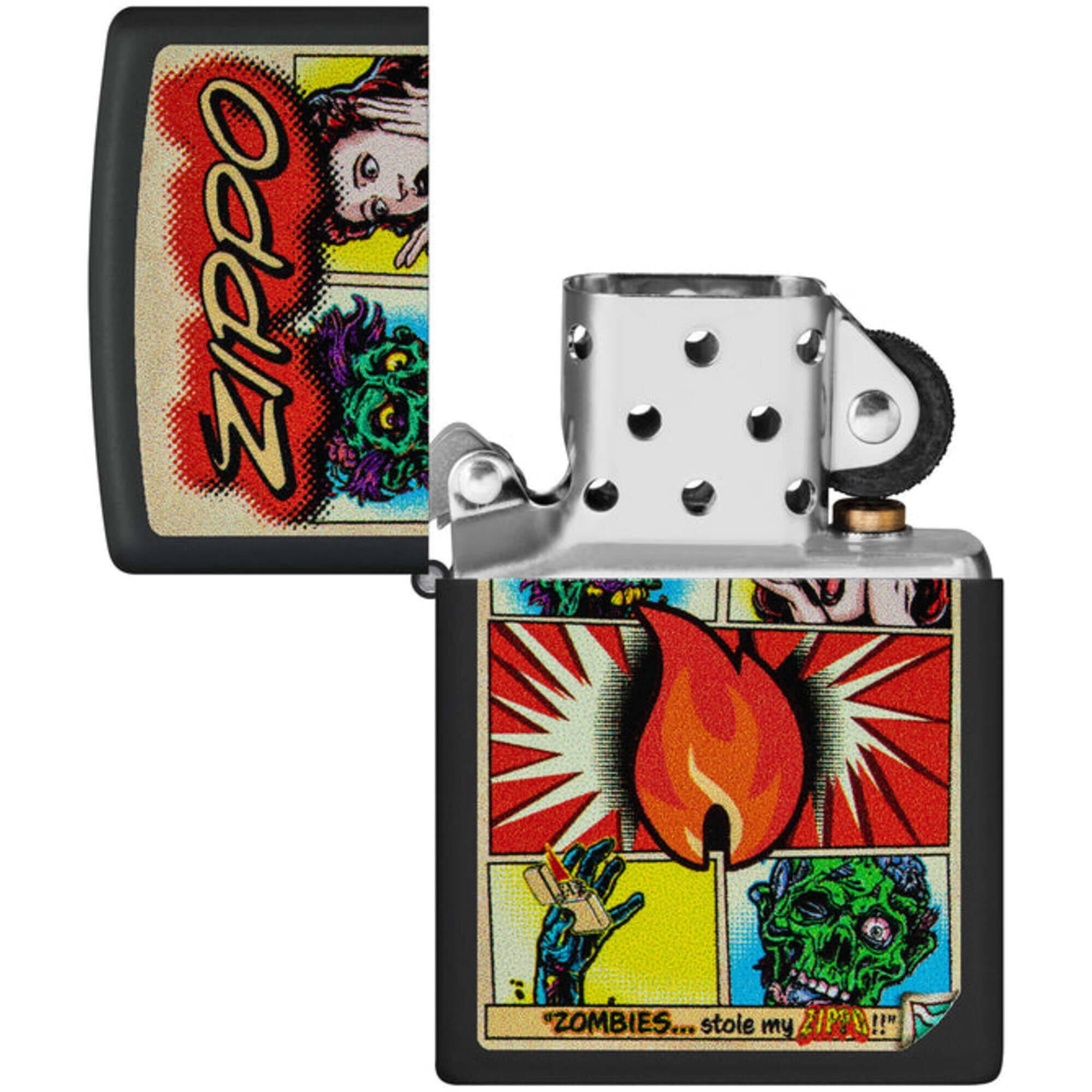 Zippo 46229 Comic Zombies Design Black Matte Windproof Lighter