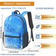 thumbnail image 2 of 17 Inch Lightweight Backpack,PVC Waterproof Oxford Fabric, Ergonomically Designed, with Large Capacity, Aurora Wave Print, 2 of 5