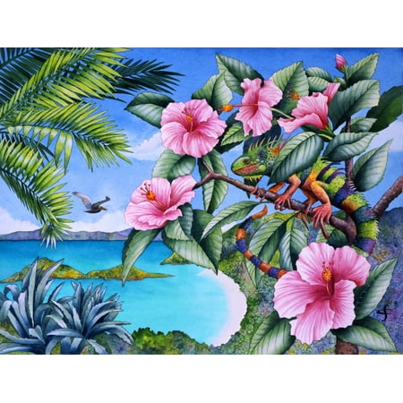 Day Of The Iguana Stretched Canvas - Carolyn Steele (32 x