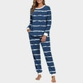 thumbnail image 2 of LIaqionyy Women's Pajama Sets Striped Long Sleeve Sleepwear Pullover Top Jogger Pants Soft Pjs Set Loungewear, 2 of 7