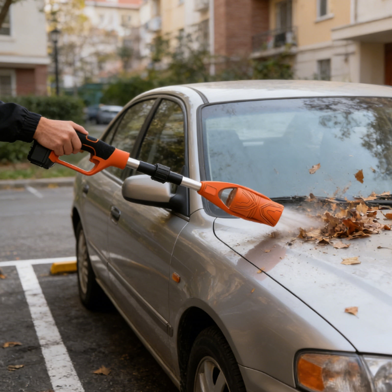 Cordless Leaf Blower, Foldable Electric Leaf Blower, Lightweight Air Leaf Cleaner with Non-Slip Handle, Long Runtime & High Speed Airflow, Yard Blower for Yards, Lawn, Patio, Outdoor Dust Blowing
