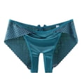 thumbnail image 2 of Lace Underwear for Women Women's Large Size Underwear Low Waist Breathable Nylon Briefs Ice Silk Seamless Underwear Blue L, 2 of 4