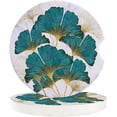 thumbnail image 1 of RYLABLUE Ginkgo Leaf Texture with Golden Marble Set of 6 Car Coaster for Drinks, Absorbent Ceramic Stone Coasters Cup Mat with Cork Base for Home Kitchen Room Coffee Table Bar Decor, 1 of 5