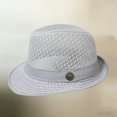 thumbnail image 2 of PRINxy Men's Breathable Mesh Trilby Fedora Sun Hat, Lightweight UV Protective Cap for Summer Beach Outdoor Travel Casual Wear Gray, 2 of 4