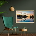 thumbnail image 2 of Tropical Wall Art with Frame, Tropical Sunset Moorea French Polynesia Reflection Resort Scenic Waterscape, Printed Fabric Poster for Bathroom Living Room, 35" x 23", Yellow Coral Blue, by Ambesonne, 2 of 2