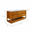 thumbnail image 5 of Water Creation Oakman 72 In. Double Sink Carrara White Marble Countertop Bath Vanity, 5 of 12