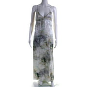 Pre-owned|Salvatore Ferragamo Womens Silk Open Back Maxi Dress Multi Colored Size EUR 40
