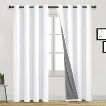 DWCN White Blackout Curtains 84 Inches Long for Living Room Thermal Insulated Light & Heat Blocking Full Room Darkening Noise Reducing Grommet 2 Panels Curtain (White,52"W x 84"L)
