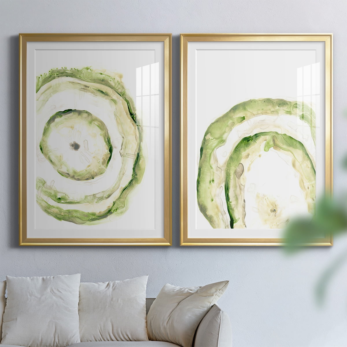 Wexford Home Lichen Halo III Premium Framed Print, 30.5" x 42.5" - Ready to Hang, Gold (Set of 2)
