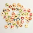 thumbnail image 3 of 100Pcs 15mm Letter Print Two Holes Wooden Buttons, 3 of 6