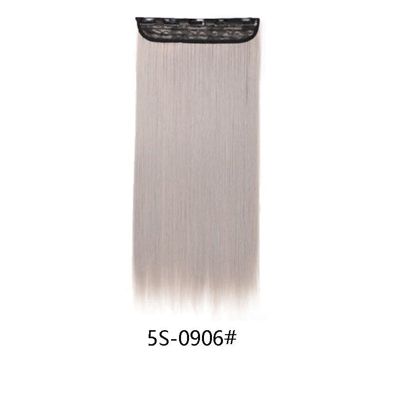 H&STAR  22Inch Synthetic  One Piece Gray Ombre Long Straight Hairpiece for Women Girl Hair Accessories