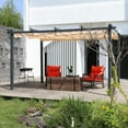 thumbnail image 5 of VEIKOUS 10' x 10' Outdoor Pergola W/ Retractable Shade and Metal Frame for Garden Porch Backyard, Beige, 5 of 9