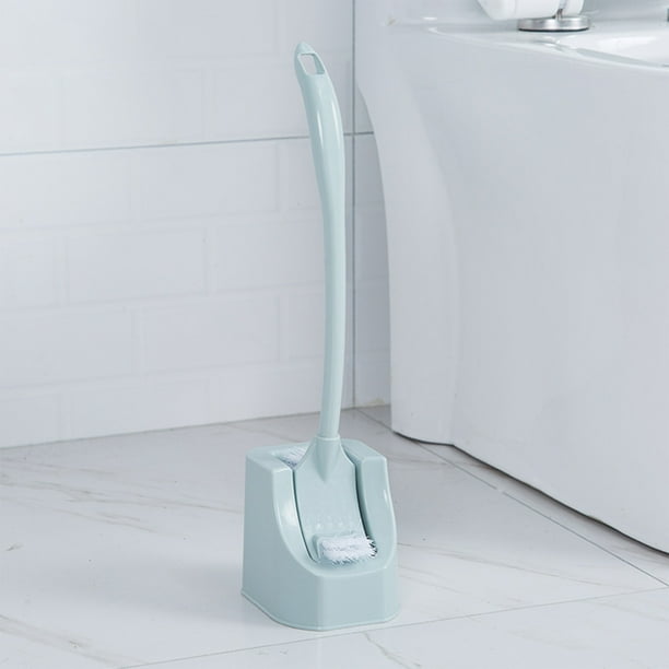 Cepillo de inodoro de esquina muerta, cepillo de limpieza para baño, inodoro, mango largo, montaje en pared, plástico, cerdas suaves, juego de cepillos con base, cepillo para inodoros con base