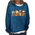 thumbnail image 2 of ICHUANYI Clearance Women Print Round-Neck Long Sleeve Loosen Single Sweatshirt Tops Pullover Blouse ICHUANYI "ICHUANYI", 2 of 5