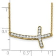 thumbnail image 3 of Auriga 10K Yellow Gold Diamond Sideways Cross Necklace for Women 18", 3 of 5