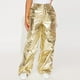 thumbnail image 1 of Pantalones casuales de mujer de colores brillantes con cremalleras de cuero elástico y bridas., 1 of 6