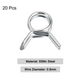 thumbnail image 3 of Unique Bargains Collier de Serrage à Ressort à Double Fil 65Mn Acier 6mm Ligne de Carburant Silicone Tube Ressort Clips, Ton Argent, 20 Pack, 3 of 5