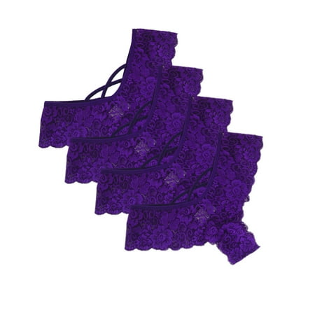 

Cptfadh Underwear For Women Pajamas Womens Clothes 4PC Women Lace Flowers Low Waist Underwear Panties Lingerie Thongs