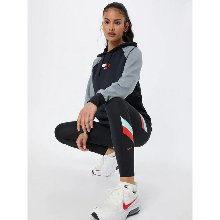 Nike Womens Therma fit Plus Size Fleece Color Block Training Hoodie,Black,2X  
