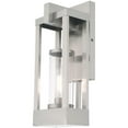 thumbnail image 5 of 6.25 inch 1 Light Brushed Nickel Outdoor Wall Lantern Pendant Lighting Fixture with Cylinder Clear Glass Shade backed with Solid Brass material for patio, front porch, entryway and more, 5 of 5