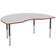 thumbnail image 1 of ECR4Kids 48in x 72in Kidney Everyday T-Mold Adjustable Activity Table Grey/Red/Black - Super Leg, 1 of 7