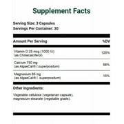 AlgaeCal - Plant-Based Calcium with Vitamin D for Women & Men, Clinically Supported to Stop Bone Loss, 1-Month Supply