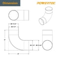 thumbnail image 4 of Conector para manguera de polvo POWERTEC 70105, 4 codos, 90 grados, negro, 4 of 6