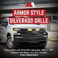 thumbnail image 2 of AMERICAN MODIFIED Grille w/Lights for 19-21 Chevy Silverado 1500, Matte Black, 2 of 12