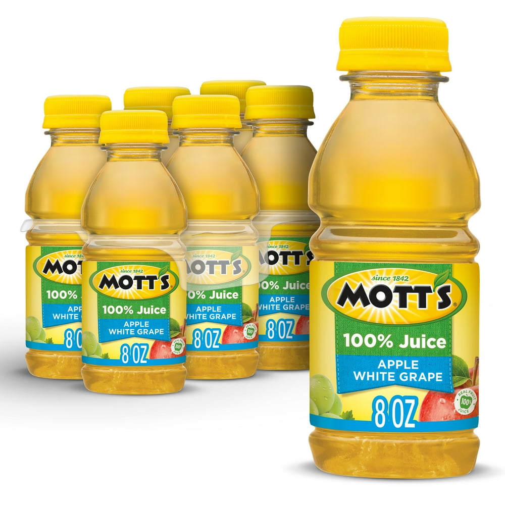 Mott's 100 Apple White Grape Juice, 8 fl oz bottles, 6 pack Walmart