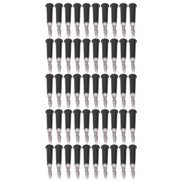 50 conectores tipo banana de linterna de aleación de zinc ABS soldados para altavoz, conector tipo banana para zócalo de 4 mm, color negro