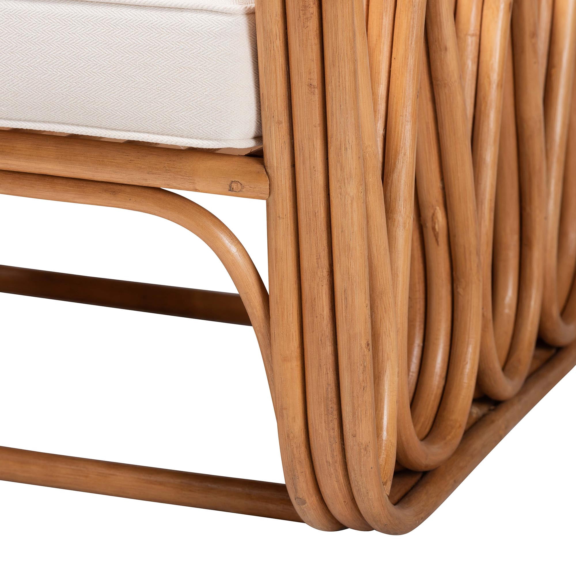bali & pari Tiramisu Boho Arm Chair, Light Honey