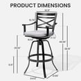thumbnail image 4 of Crestlive Aluminum Outdoor Swivel Bar Stools with Sunbrella Cushions, Set of 2, Cast Silver, 4 of 7