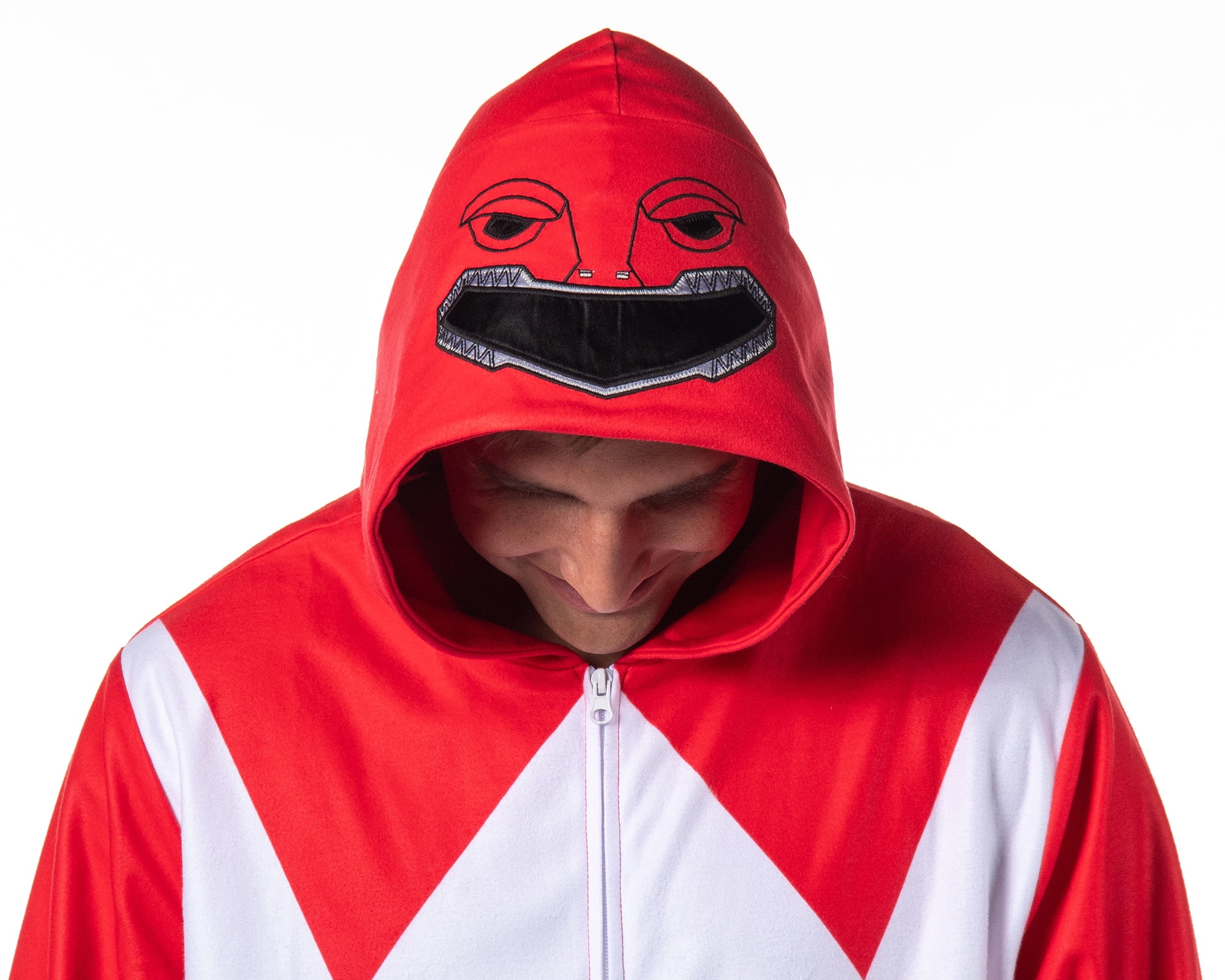 Power Rangers Union Suit Adult Hooded One Piece Footless Pajama Costume for Men Women