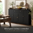 thumbnail image 2 of Zocalo Gabinete Con 4 Puertas Y Cajón Mueble De Cocina De Madera, Negro, 2 of 9