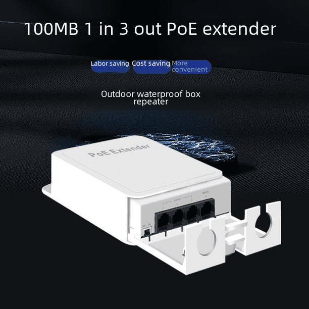 Adecuado para conmutadores de la serie PoE de 1 a 300 M, serie pasiva, red en cascada, caja impermeable para exteriores, repetidor