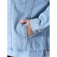 thumbnail image 5 of INSPIRE CHIC Women's Oversized Denim Long Sleeve Button Down with Pockets Jean Jacket L Light Blue, 5 of 5