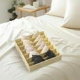 thumbnail image 2 of Caja de almacenamiento para ropa interior y calcetines, armario organizador plegable, fácil de limpiar Cuadrícula beige 7, 2 of 9