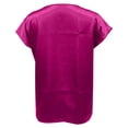 thumbnail image 6 of XIAOCHA Dolman Sleeve Satin Tops For Women Short Sleeve V-Neck Pullover Top Elegant Office Party Tops, 6 of 6