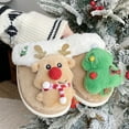 thumbnail image 4 of Christmas Slippers for Men Cute Christmas Themed Home Slippers Soft Comfy Indoor Outdoor Warm Winter Shoes Women's Men's Fashion Footwear #09 Khaki & Size 7.5, 4 of 7