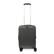Aroma360 Hotel Collection Hardside Expandable Carry On Luggage 20 Inch Luggage with Spinner Wheels Portable USB Charger Built In Digital Weight Scale and GPS Tracker TSA Approved Lock Grey