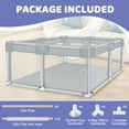 thumbnail image 4 of Baby Playpen, HDJ 50*50 inch Baby Play Yard with Soft Breathable Mesh and Anti-Slip Base, Baby Fence Infant Playard for Boy and Girls, Gray, 4 of 6