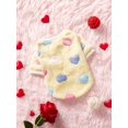 thumbnail image 2 of PETSIN Valentine's Day 1pc Light Blue Heart Printed Flannel Pet Sweatshirt Without Cap For Keeping Warm, 2 of 4