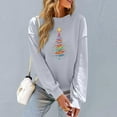 thumbnail image 4 of Womens Christmas Sweatshirt Fashion Crewneck Shirts Xmas Tree Printed Pullover Top Winter Long Sleeve Sweaters Loose Plus Size Blouses Tops, 4 of 6