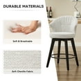 thumbnail image 6 of PORKISS Bar Stools Set of 2, Chenille Upholstered Swivel Counter Stools with Wide Backrest, Modern 360° Swivel Barstools for Bar, Kitchen Island, Dining Room, White, 6 of 11