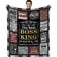thumbnail image 1 of LHSHID Boss Gifts for Men Blanket for Boss Day Birthday Ideas Boss Appreciation Gifts for Men Best Boss King Ever Throw Blanket, 1 of 6